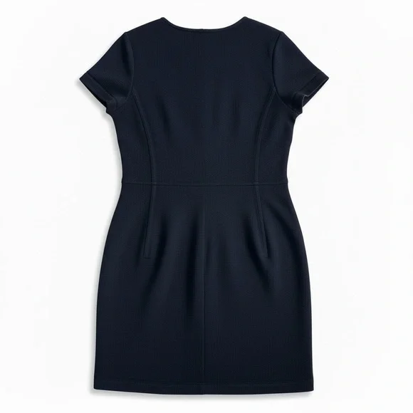 St. John Collection Santana Knit Empire Dress Navy Blue Size 14 EUC - Picture 2 of 7